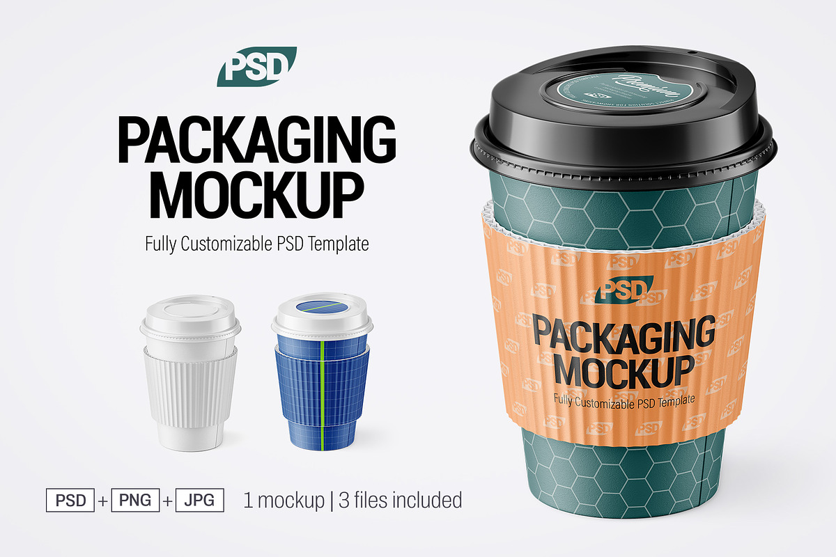 Coffee Cup & Paper Holder PSD Mockup, a Cups & Container Mockup by LoopAll (Photo 1 of 5)