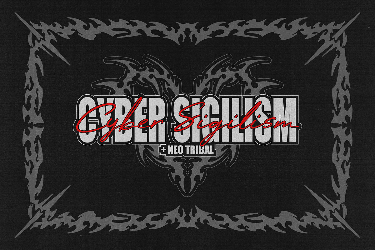 CYBER SIGILISM + NEO TRIBAL GRAPHIC, an Object Graphic by BonkiStudio (Photo 1 of 20)