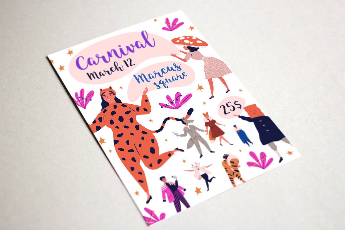 Сarnival party posters, background, a Decorative Illustration by Good Studio (Photo 8 of 9)