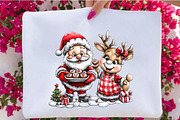 Whimsical Christmas Santa & Reindeer, a Seasonal Illustration by SVGArt (Thumbnail 4 of 5)