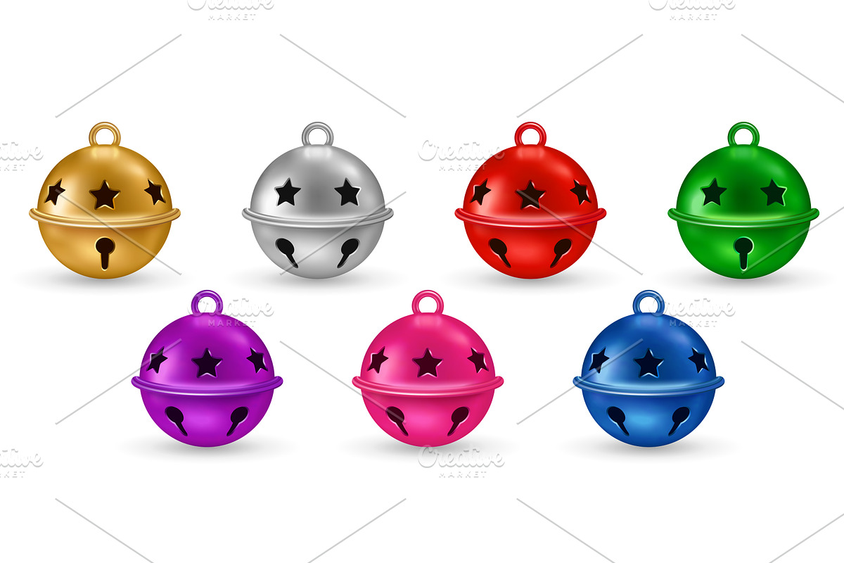 Jingle bells colorful icons isolated, an Object Illustration by kotoffei