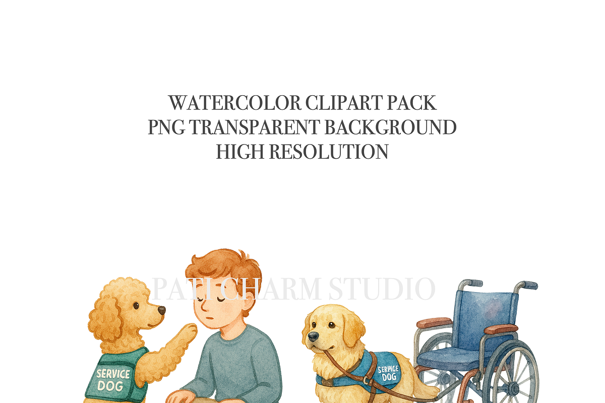 28 Service Dog Clipart, an Animal Illustration by Pati Charm Studio (Photo 5 of 8)