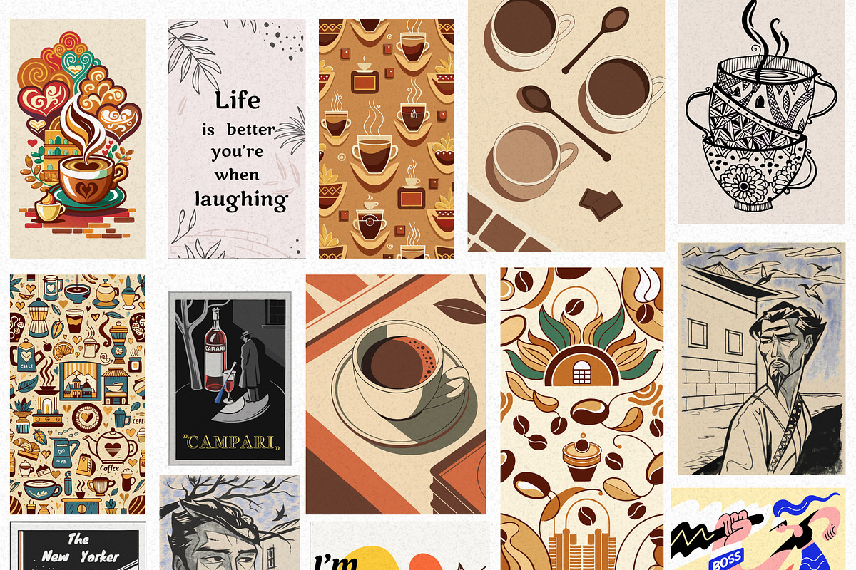 Coffee Wall Art Print, a Wallpaper Graphic by Helospace (Photo 7 of 10)