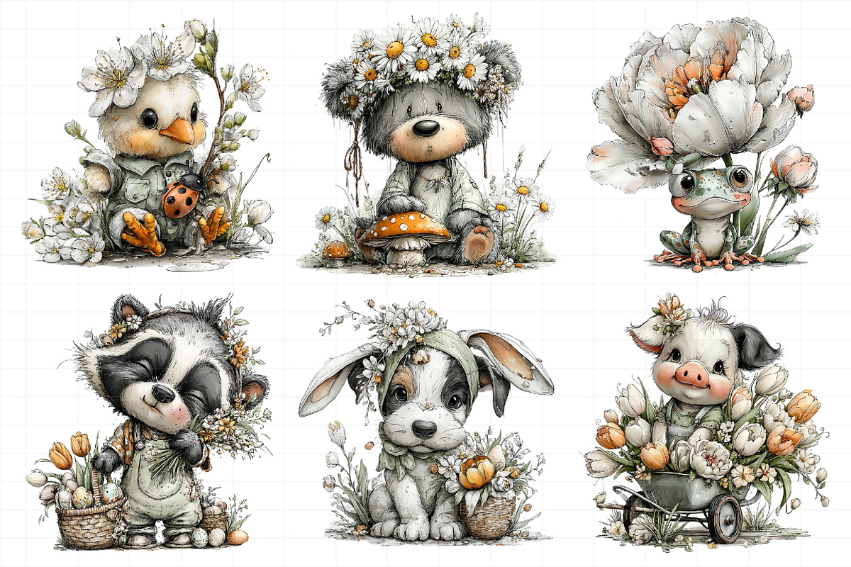 Whimsical Spring Animal Clipart, an Illustration by Daily.Designs (Photo 3 of 7)