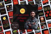 CAR MECHANIC INSTAGRAM POSTS RED, a Social Media Template by Daring Digies (Thumbnail 1 of 8)
