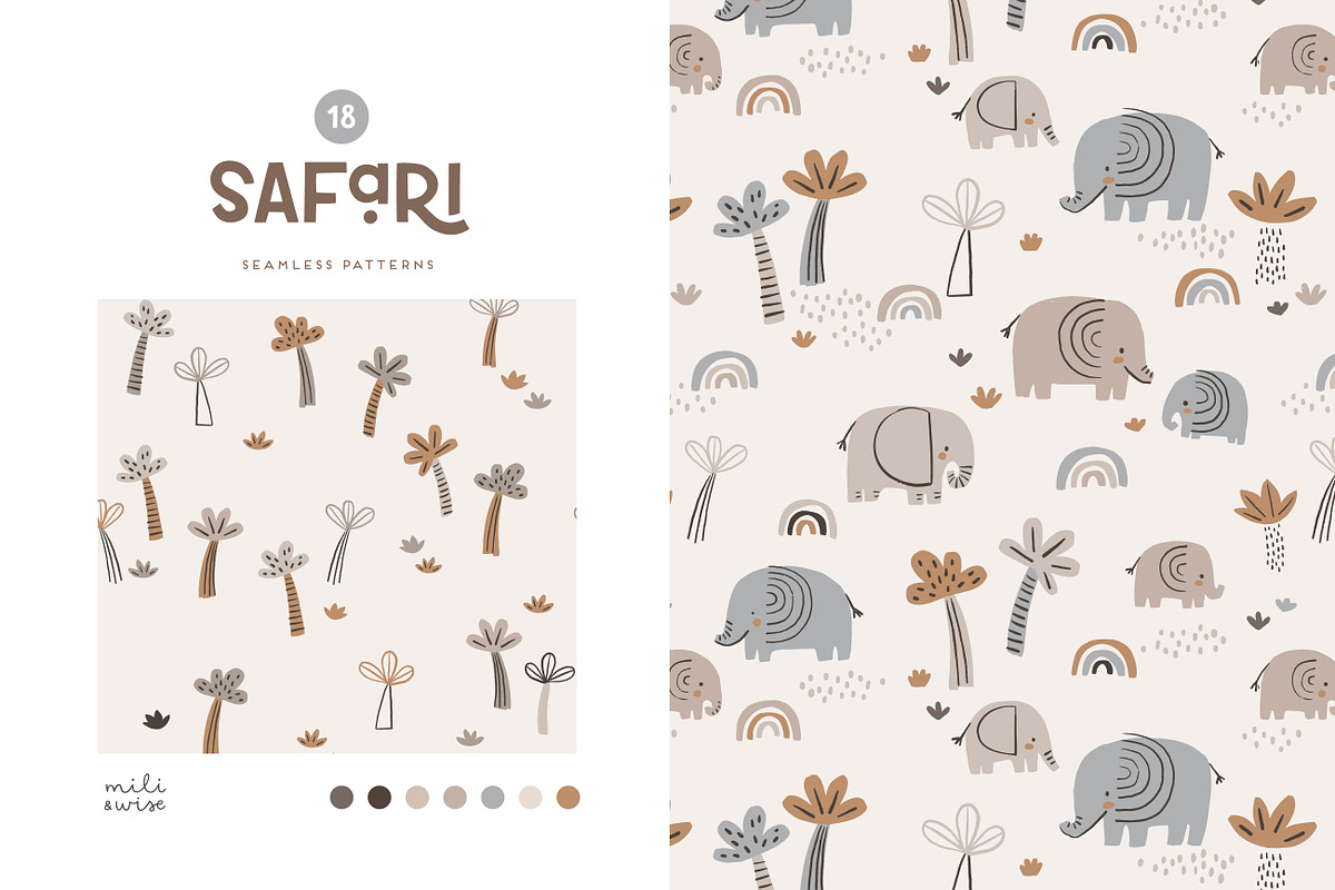 Safari Kids Pattern Collection, a Pattern Graphic by Point and Poem