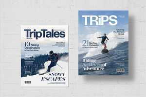 Travel Magazine Cover Templates Set