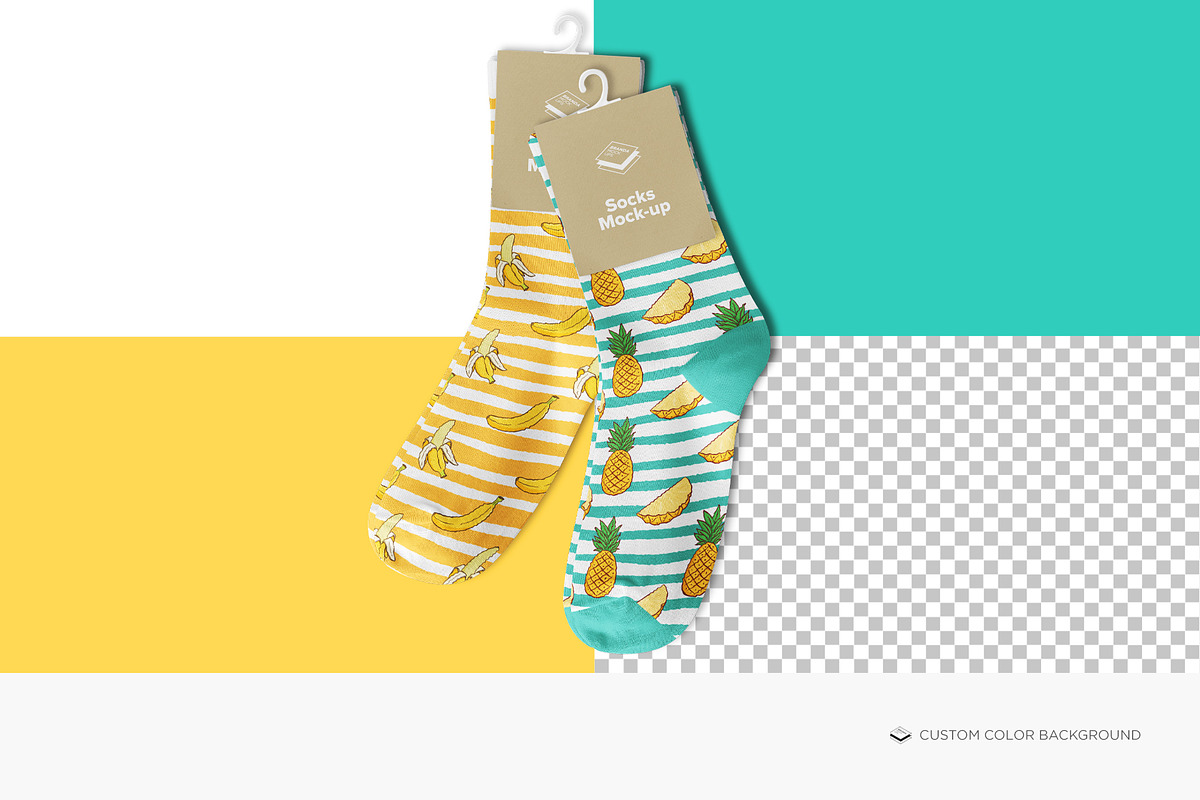 Mid Calf Crew Socks 2 Mock-up, a Packaging Mockup by Branda Keeps (Photo 14 of 17)