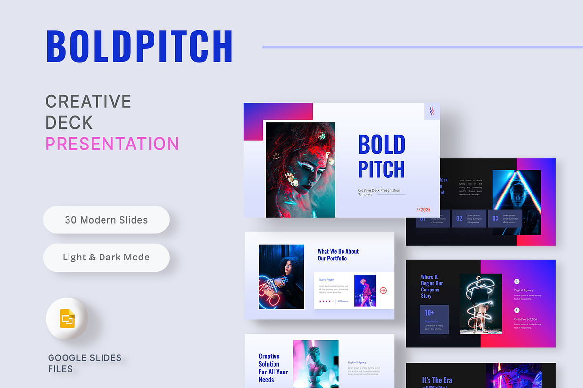 BoldPitch – Modern Google Slides, a Presentation Template by New Coral Design (Photo 1 of 6)