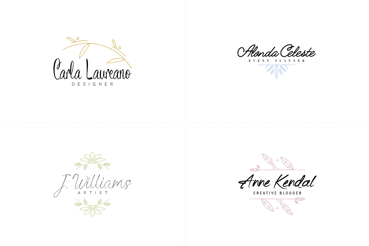 20 Minimal and Elegant Logos | -50%, a Branding & Logo Template by VP Fonts (Photo 2 of 8)