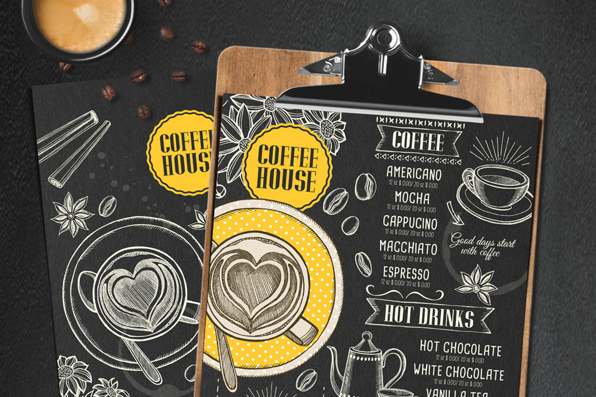 FREE! Trifold + Coffee House Menu, a Brochure Template by BarcelonaShop (Photo 1 of 5)