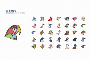 Birds icon set