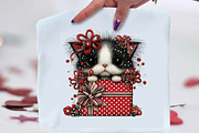 Whimsical Christmas Cat Clipart Bund, an Animal Illustration by SVGArt (Thumbnail 3 of 9)