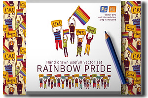 Vectors about rainbow people
