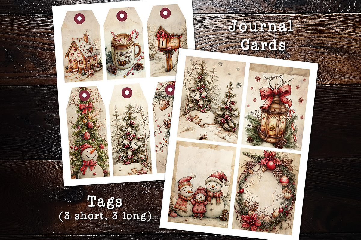 Vintage Christmas Bakery Journal Kit, a Seasonal Illustration by V Design Creator (Photo 7 of 13)