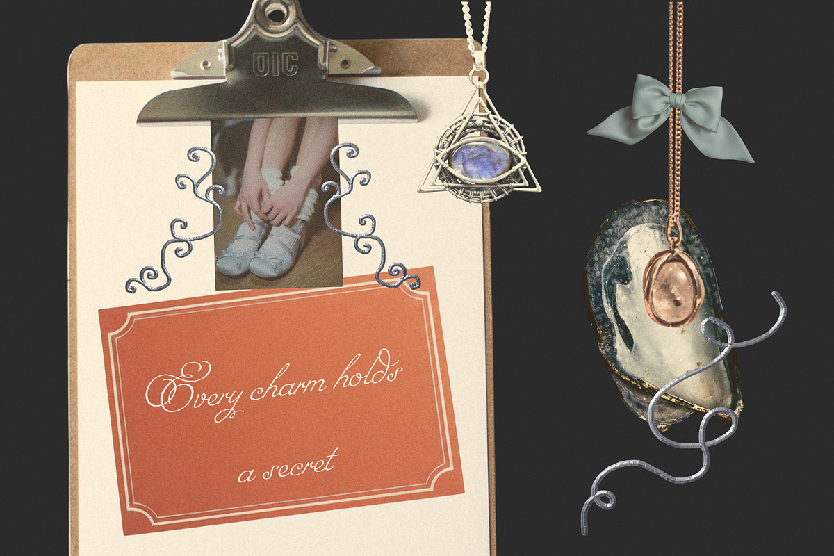 Silver Swirls Charms Collage Kit, an Object Graphic by Anzhelika (Photo 3 of 11)
