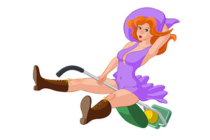 Witch on a vacuum cleaner