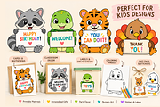 Cute Cartoon Animal Sign Holders, an Animal Illustration by MarisoArt (Thumbnail 6 of 7)