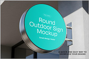 Round Store Sign Mockup PSD, a Product Mockup by Bruno's Shop (Thumbnail 2 of 4)