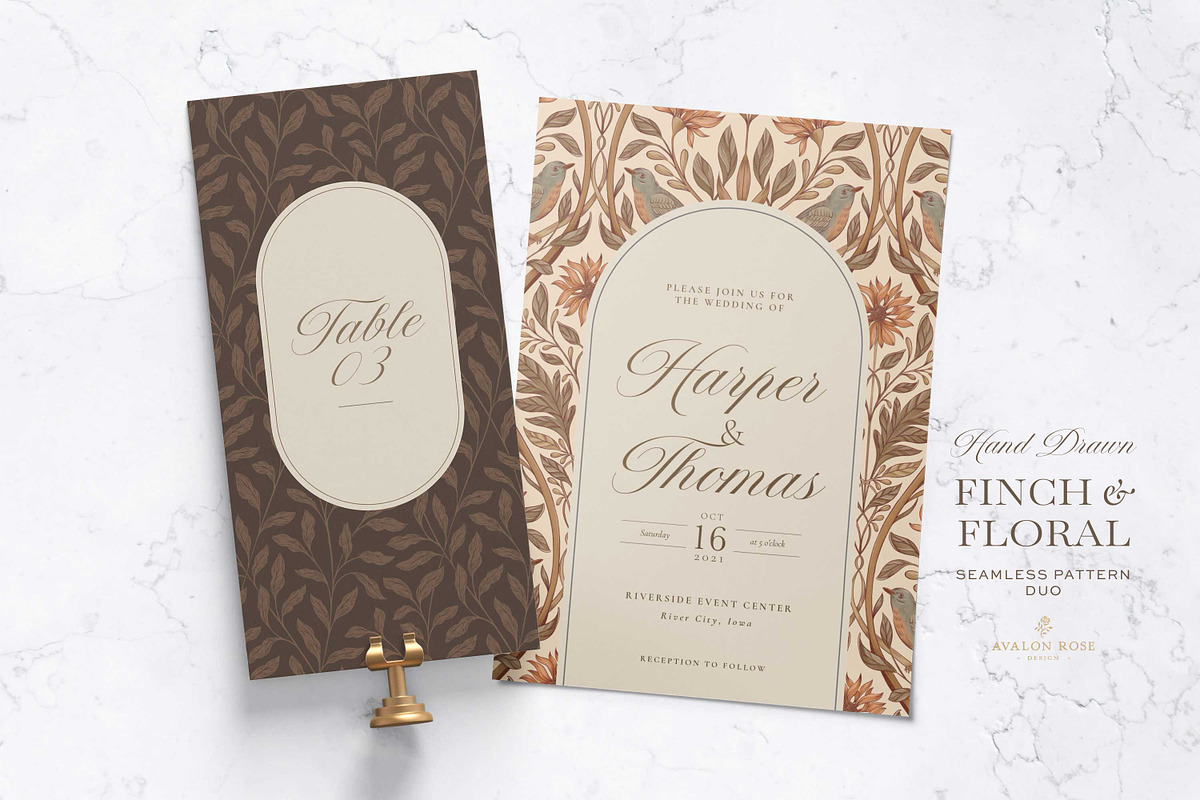 Vintage Bird & Floral Pattern Duo, a Pattern Graphic by Eclectic Anthology (Photo 12 of 13)