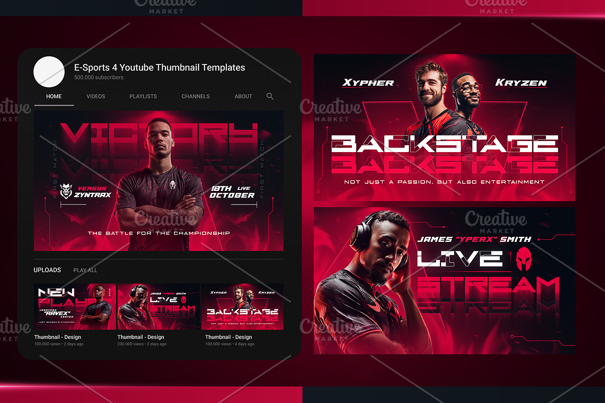 Esports YouTube Thumbnail Pack, a Social Media Template by OnurDemircan (Photo 6 of 6)