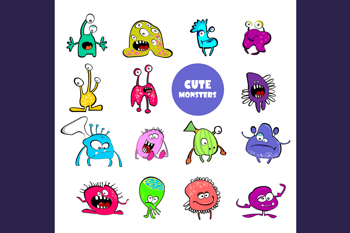 Color monsters big set, an Illustration by lidiya_zayac (Photo 2 of 5)