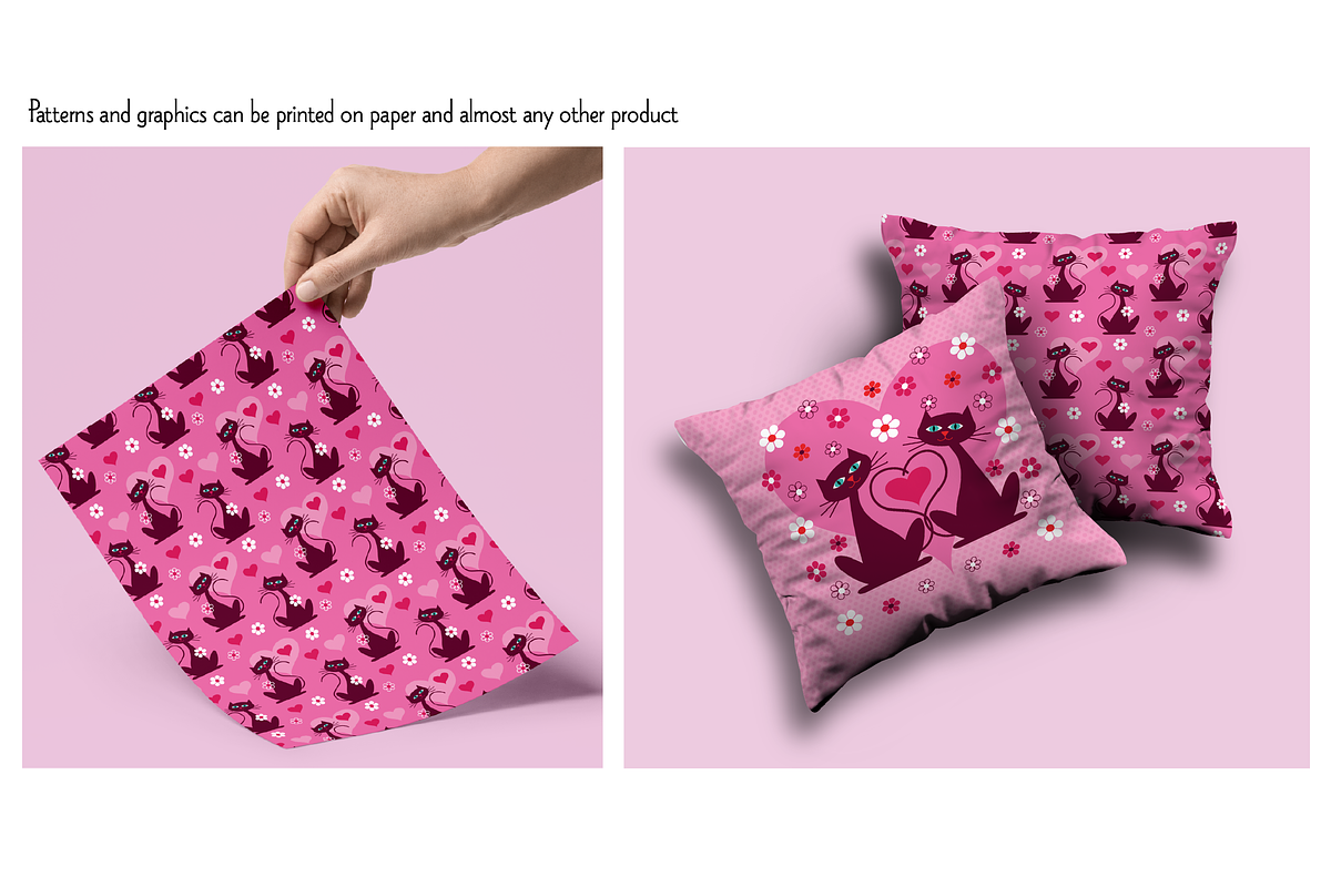 Cat Valentine & Seamless Patterns preview 2