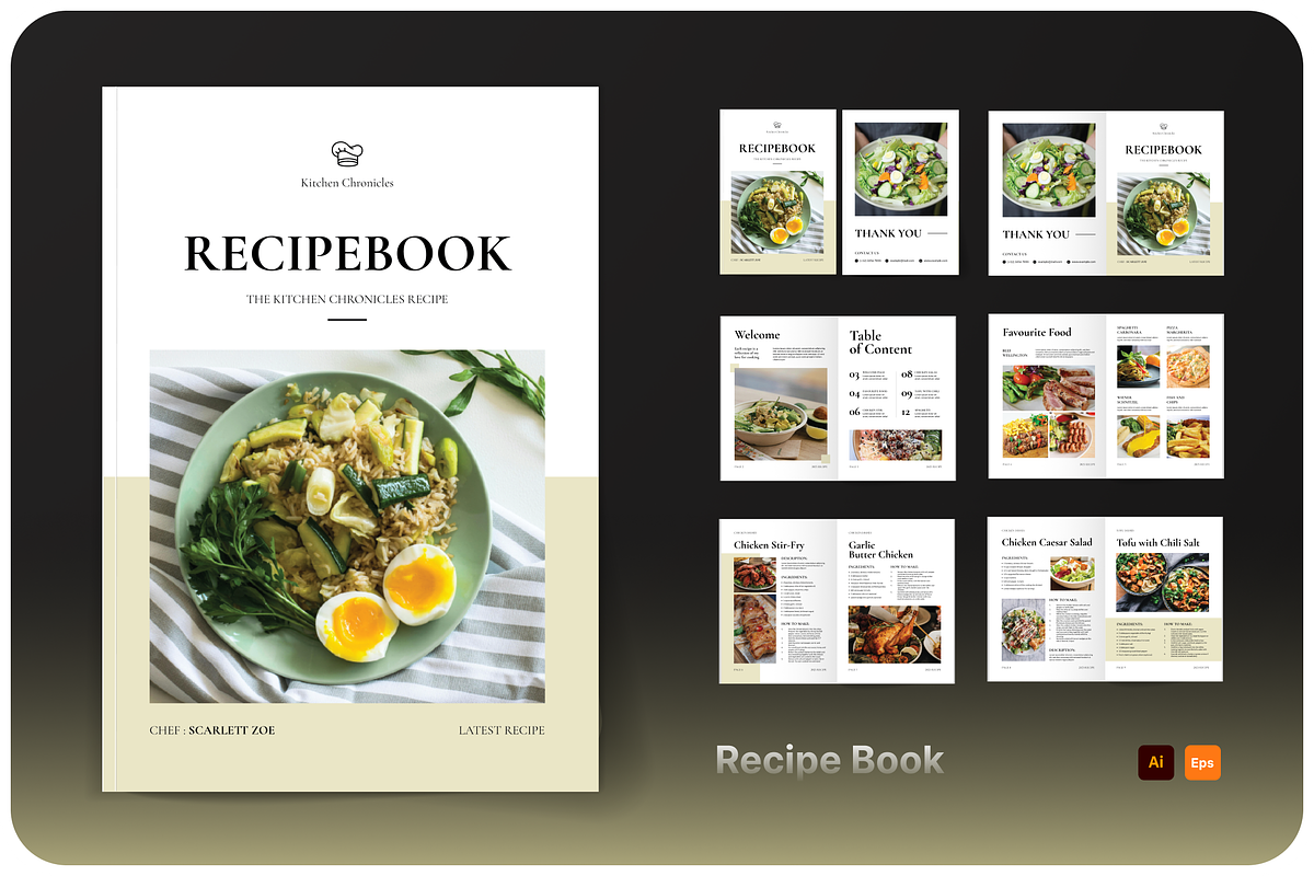 Cookbook & Recipe Book Template, a Magazine Template by Annora Studio (Photo 1 of 6)