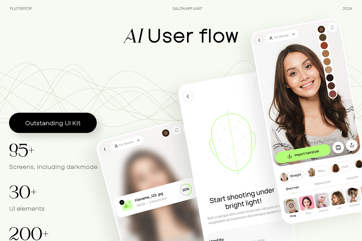 SalonTrend AI Salon App UI Kit, an UI Kit Template by Fluttertop (Photo 2 of 8)