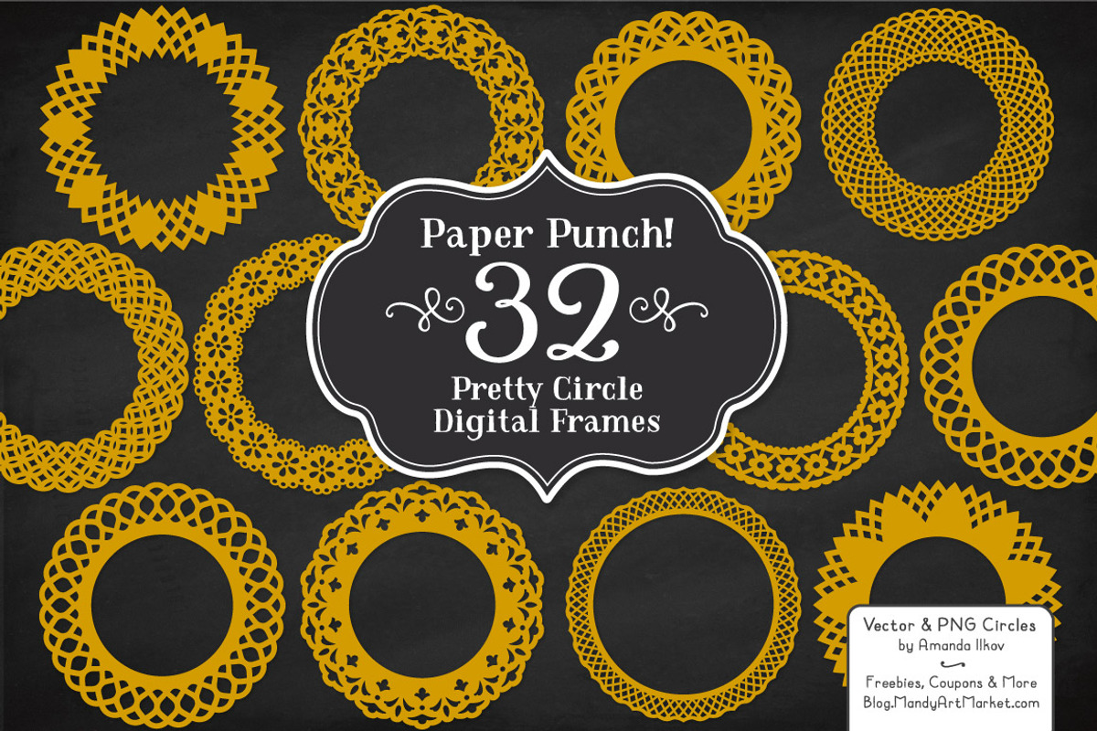 Mustard Vector Lace Frames, an Illustration by Amanda Ilkov (Photo 2 of 5)