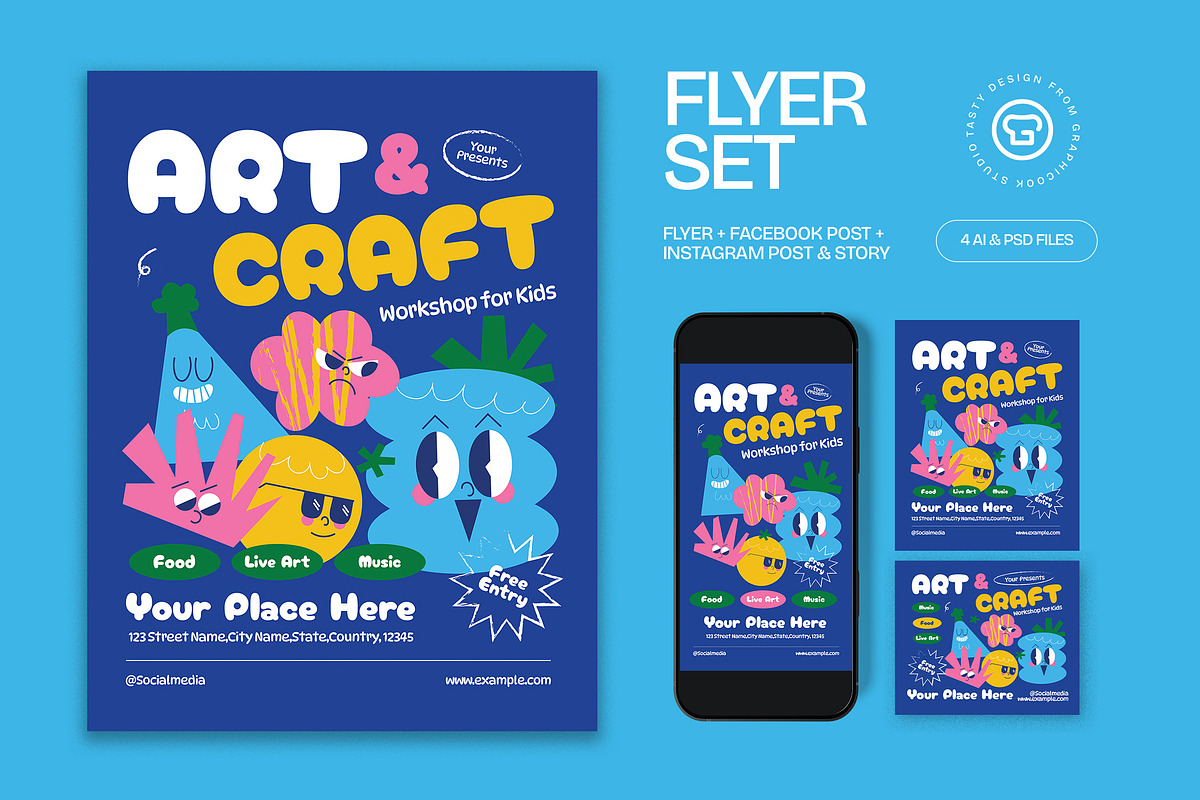 Art & Craft Workshop For Kids Flyer