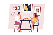 Couple eating breakfast at home, a Food Illustration by Good Studio (Thumbnail 2 of 3)