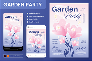 Garden Party Flyer, a Flyer Template by Annora Studio