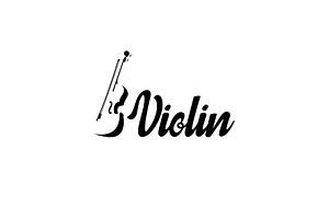 Violin logo icon illustration, a Branding & Logo Template by Dyn Studio