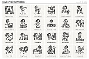 Home Life Activity Icons -Hand Drawn, an Outline Icon by Symbolic Language (Thumbnail 5 of 7)