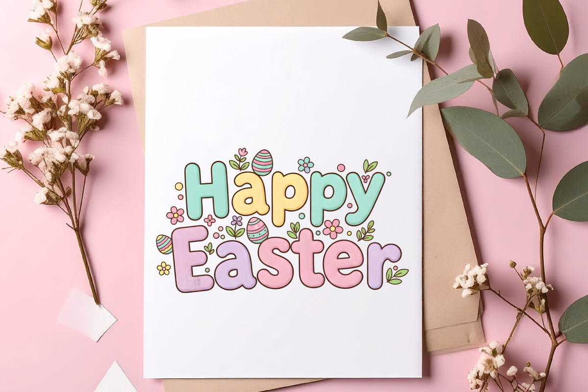 Bunny Egg Floral Spring Happy Easter, an Illustration by SinaCreation (Photo 6 of 7)