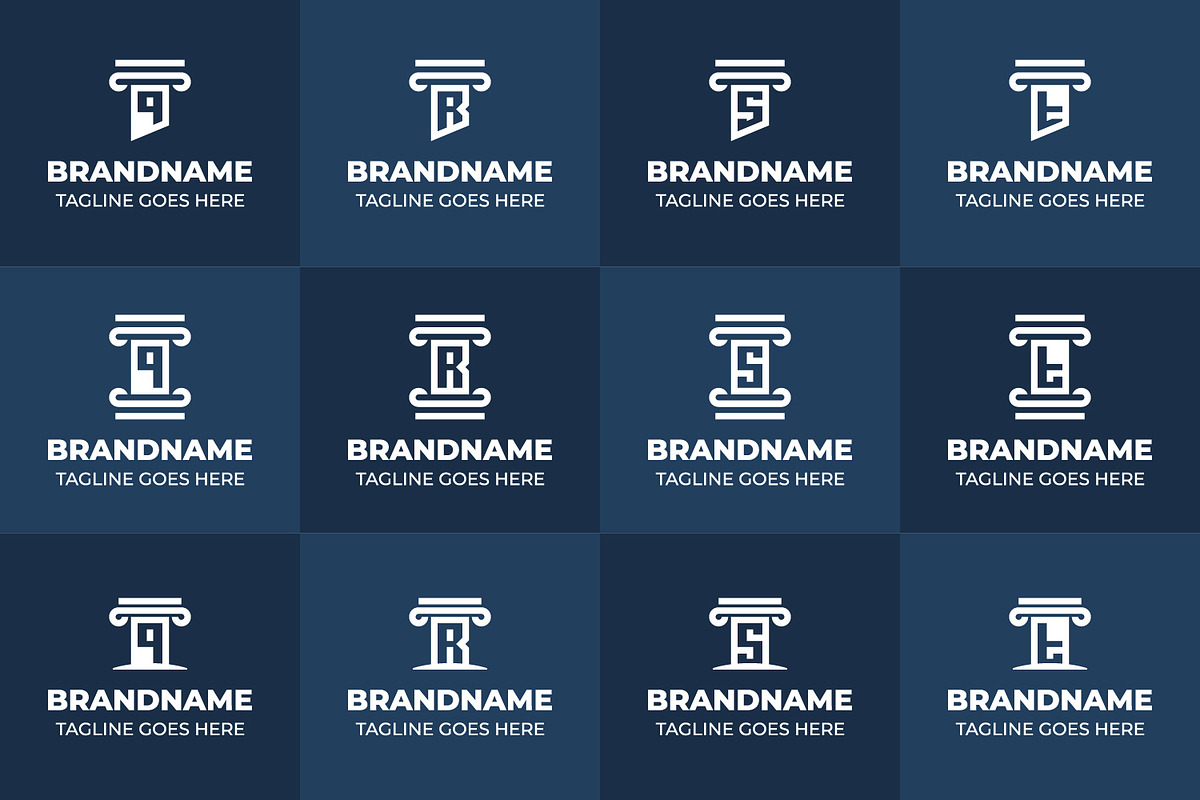 Letter Q R S T Pillar Logo Set, a Branding & Logo Template by Pray Art Design Studio (Photo 2 of 2)