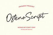 Osteno Monoline Script Font, a Script Font by Maulana Creative (Thumbnail 1 of 7)