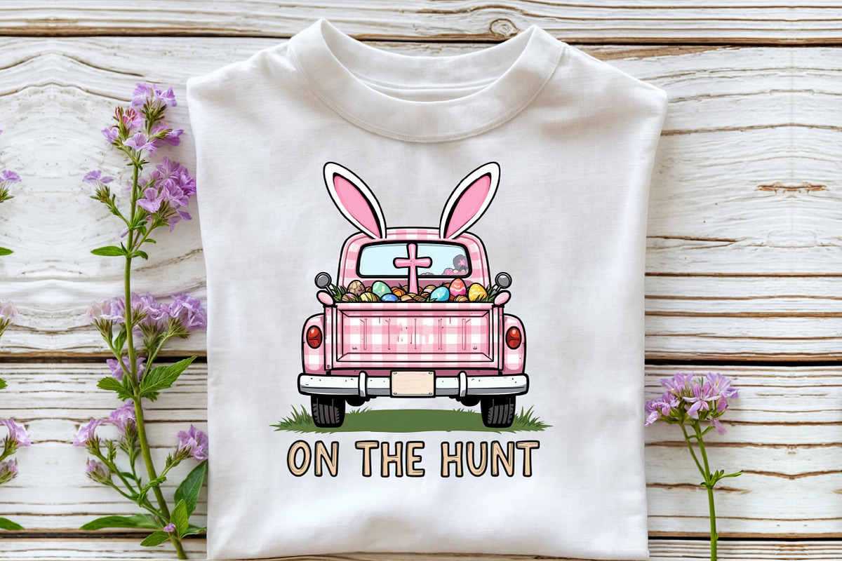 On the Hunt Retro Happy Easter Truck, an Illustration by Libby Wishes (Photo 2 of 3)