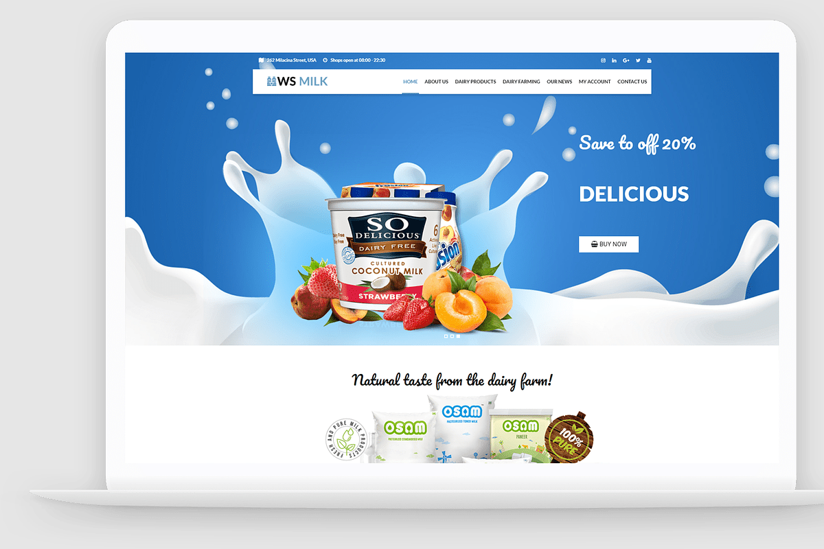 WS Milk -Dairy Store WordPress Theme, a WordPress Template by LTheme (Photo 2 of 2)