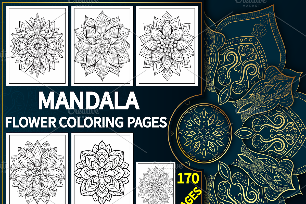 Mandala Flower Coloring Book Page, a Healthcare Illustration by Design Station (Photo 1 of 5)