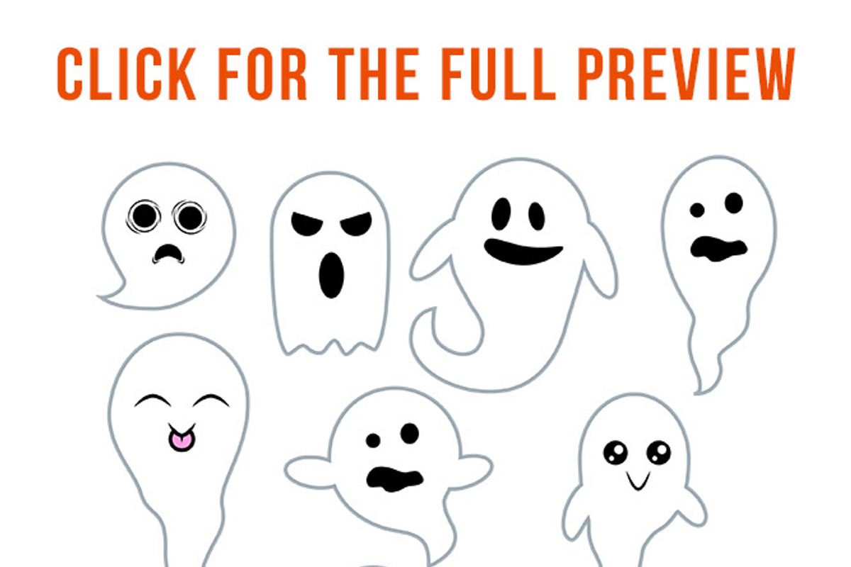 14 Ghosts Clipart, Halloween Clipart, an Illustration by The Digital Download Shop (Photo 3 of 3)