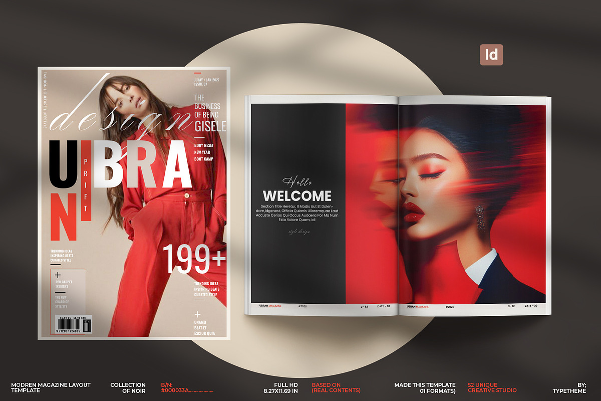 Modern Magazine Layout Template, a Magazine Template by Aura Agency (Photo 1 of 11)