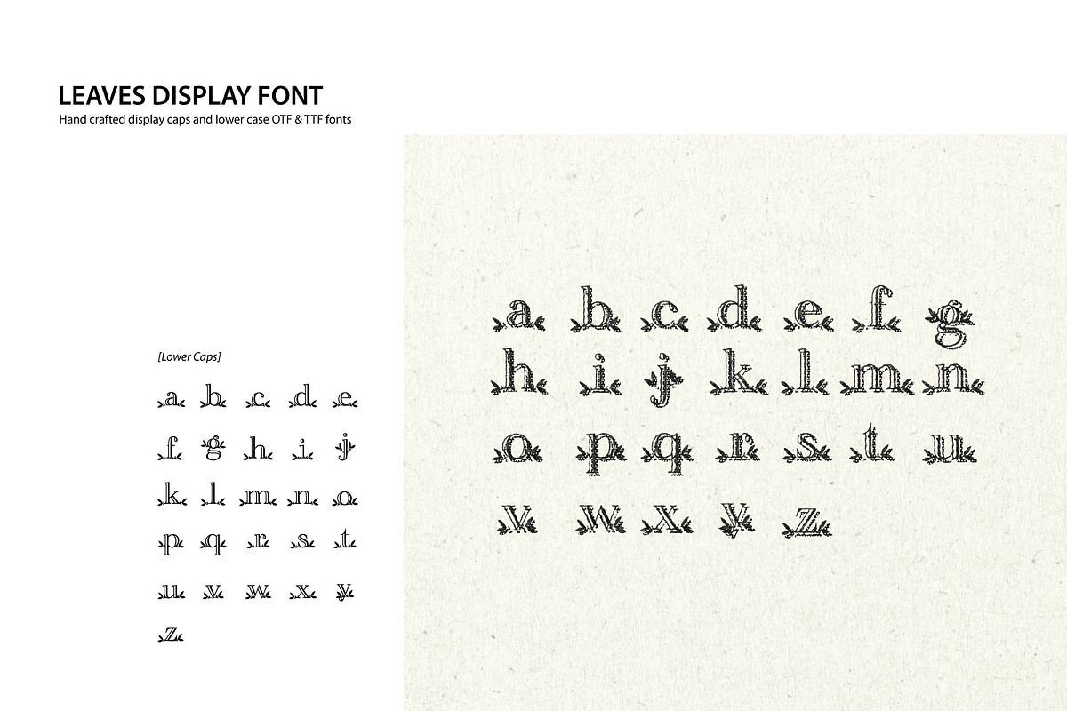 Leaves Display Cap Font, a Font by CC CREATIVE CO (Photo 4 of 4)
