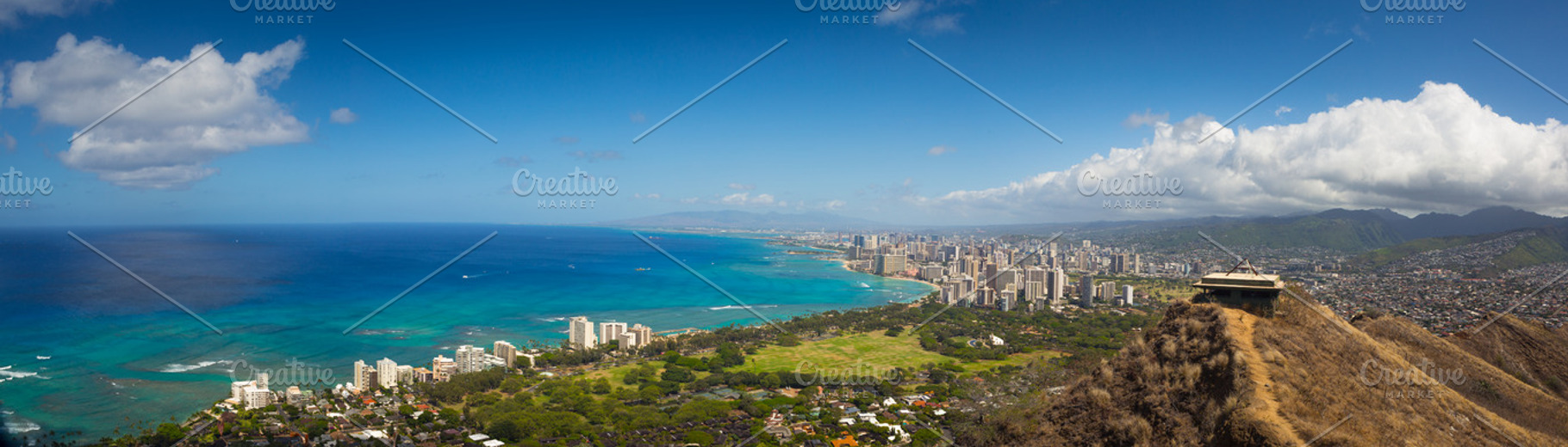 Honolulu Hawaii Panoramic, a Nature Photo by Chuck Pearson
