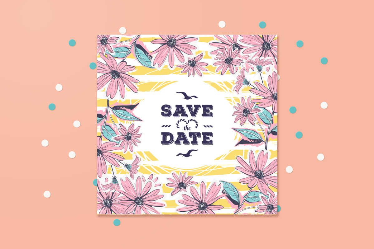 Flowers & stripes - Cards & Patterns, a Decorative Illustration by ClipartMuchLove (Photo 4 of 13)