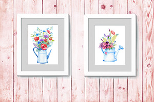 Bouquets Of Flowers Watercolor