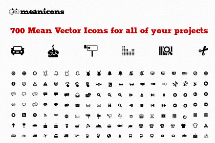 700 icons-Meanicons Icon set