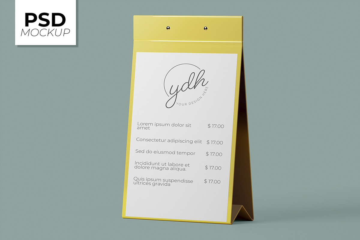 Table Tent Menu Mockup, a Product Mockup by McLittle Stock (Photo 1 of 2)