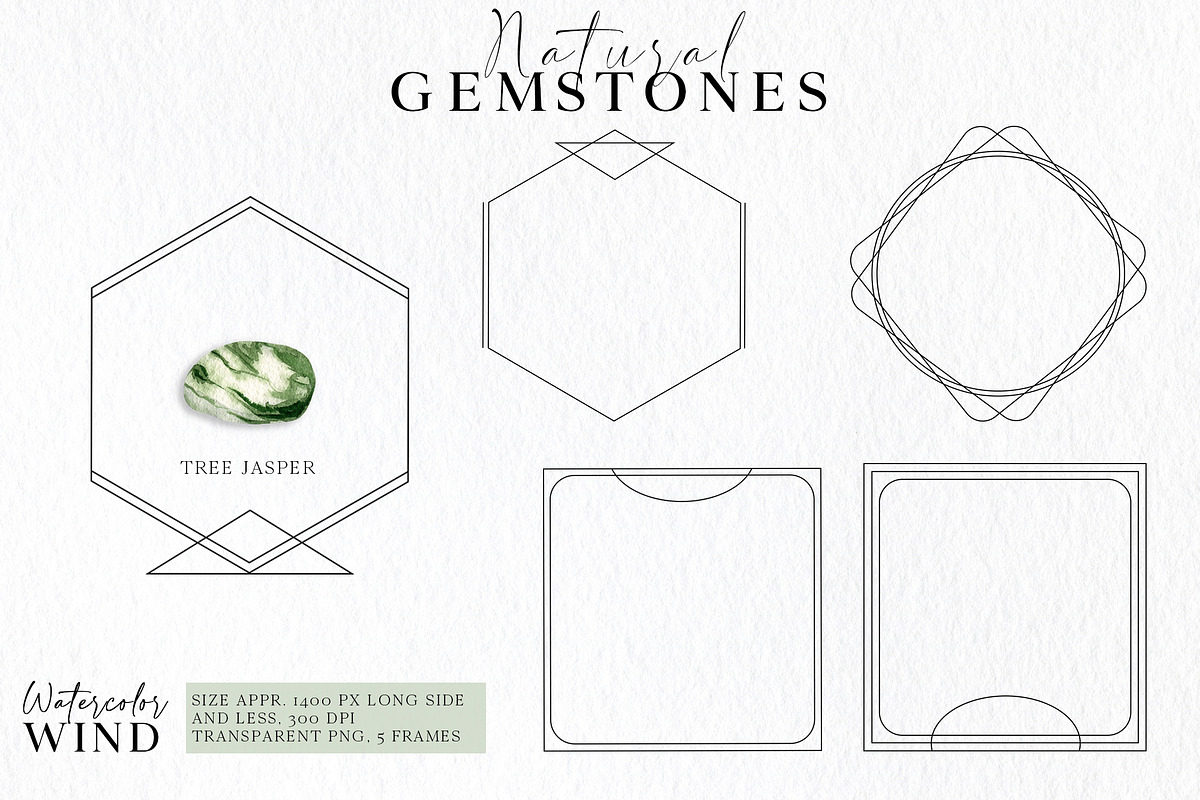 Watercolor gemstone clipart, an Illustration by Ksenia Shmakova (Photo 6 of 13)
